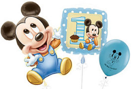 Mickey Mouse 1st Birthday Balloons بالونات ميكي ماوس مولود جديد للأولاد