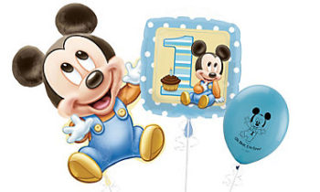 Mickey Mouse 1st Birthday Balloons بالونات ميكي ماوس مولود جديد للأولاد
