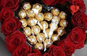 Ferrero Rocher Rose Heart قلب حب ورود مع شوكولا فيريرو روشيه